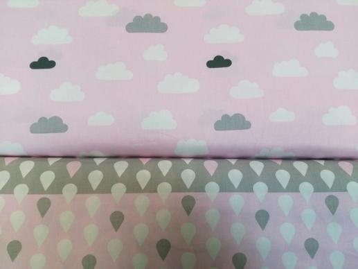 Тканина для дитячої постільної білизни, хмаринки, крапельки компаньйон | Textile Plaza