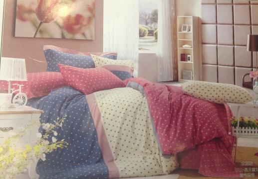 Сатин для пошива постельного белья, звездочки на белом,синем и розовом | Textile Plaza