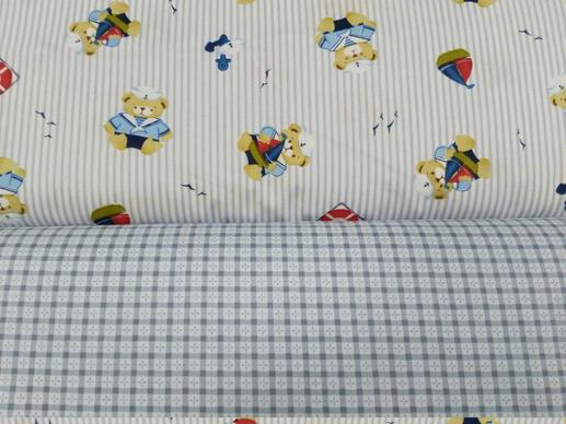 Тканина для дитячої постільної білизни, морська тематика/мишка | Textile Plaza