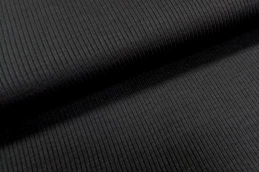 Трикотаж Резинка Зима черная | Textile Plaza