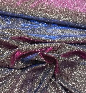 Трикотаж люрекс серебро с розовым и голубым отливом | Textile Plaza