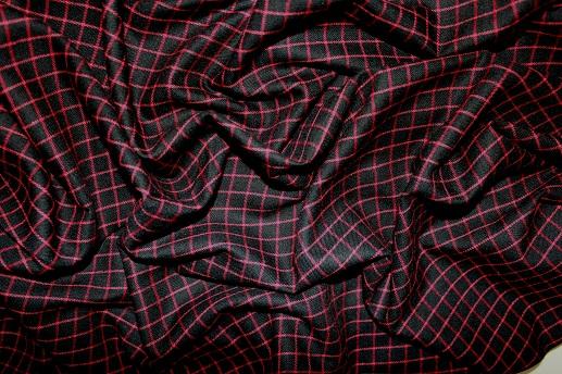 Костюмна тканина червоно-чорна клітка | Textile Plaza