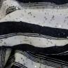 Жаккард костюмний ARMANI принт чорно-білі смуги з паєтками | Textile Plaza