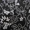Сетка вышивка пайетками, черно-белые цветы | Textile Plaza