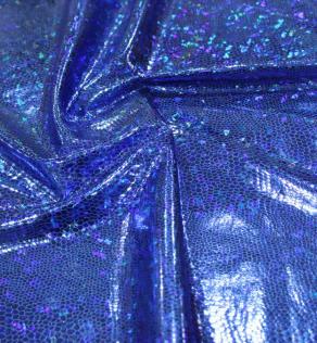 Бифлекс голограмма, синий с крупными блестками | Textile Plaza