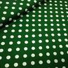 Віскоза штапель принт великі горошки, темно-зелена | Textile Plaza