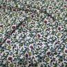 Віскоза штапель кольорова малинові квіти на світло-персиковому | Textile Plaza