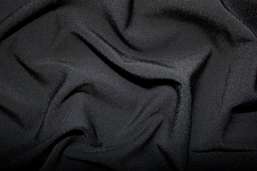 Креп-сатин стрейч, черный | Textile Plaza