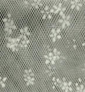 Фатин жаккард, цветочки, белый | Textile Plaza