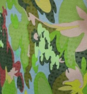 Шелк MISSONI абстрактный цветочный принт в зеленой гамме | Textile Plaza