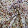 Шовк Італія принт дрібні Розора квіти на білому фоні | Textile Plaza