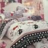 Ткань для пошива постельного белья, Hello Kitty, белый/черный/сиреневый фон | Textile Plaza