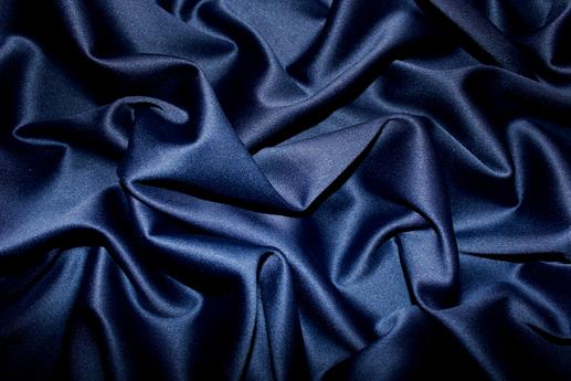 Стрейч атлас плотный цвет глубокий синий | Textile Plaza