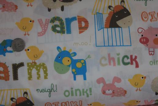 Тканина для дитячої постільної білизни, принт фермерські тварини | Textile Plaza