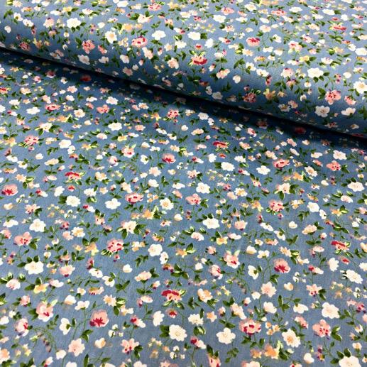 Сатин принт мелкие цветы. | Textile Plaza