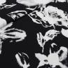 Трикотаж, белые цветы на черном | Textile Plaza