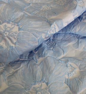 Костюмна тканина жаккард, блакитні квіти | Textile Plaza
