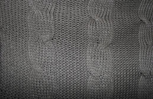 Трикотаж вязка Италия крупная косичка серый (хаки) | Textile Plaza