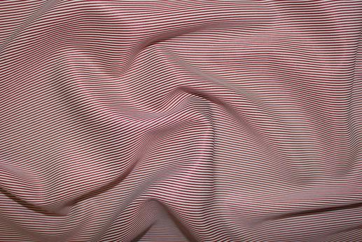 Сорочкова тканина в біло-рожеву смужку | Textile Plaza