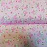 Ткань для детского постельного белья, зайчики на розовом фоне/конфетки | Textile Plaza
