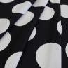 Костюмная ткань Moschino, белые круги на черном | Textile Plaza