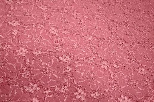 Гипюр набивной, пыльно-розовый | Textile Plaza