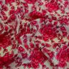 Шелк Италия розовый цветочный принт на белом фоне  | Textile Plaza