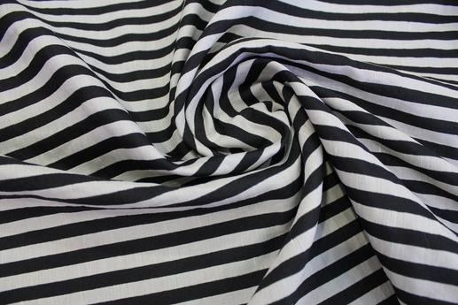 Лен коттон Moschino принт черно-белые полосы | Textile Plaza