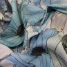 Креп-шелк Италия цветы в серо-голубых тонах | Textile Plaza