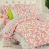 Тканина для дитячої постільної білизни, зайчики на рожевому фоні | Textile Plaza