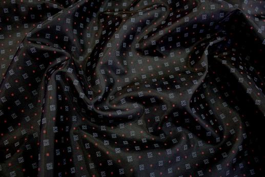 Підкладкова тканина, чорна, принт квадратики | Textile Plaza
