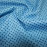 Бавовна кольорова дрібні листочки на блакитному тлі | Textile Plaza