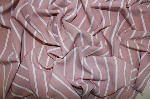 Super soft принт смужка пильно-рожевий / білий | Textile Plaza