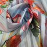Шифон-органза жаккард розы на голубом | Textile Plaza