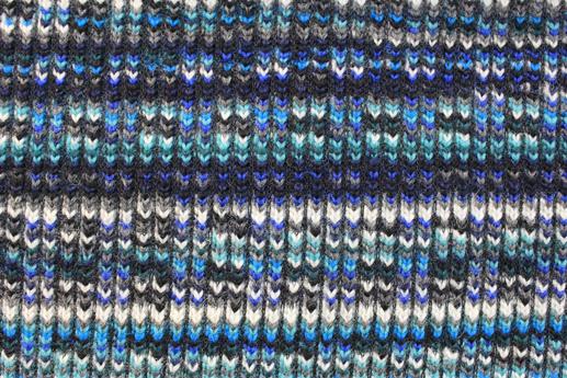 Трикотаж в'язка Італія яскраві синьо-сірі смуги | Textile Plaza