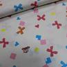 Сатин для постельного белья, разноцветные бантики на молочном | Textile Plaza
