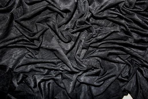 Трикотаж мікромасло креш колір чорний | Textile Plaza