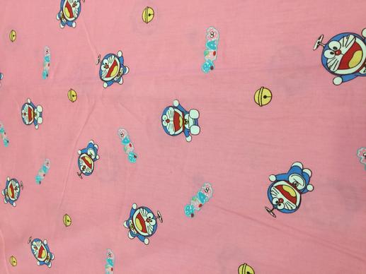 Ткань для постельного белья, синий кот на розовом (компаньон) | Textile Plaza