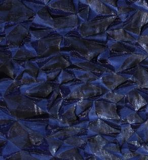Органза жаккард ARMANI синяя с серебром | Textile Plaza