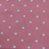 Сатин для постельного белья поплин, белый горох на розовом | Textile Plaza