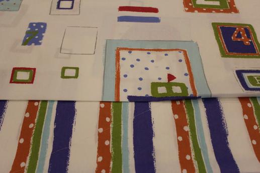 Тканина для постільної білизни, квадрати/горох | Textile Plaza