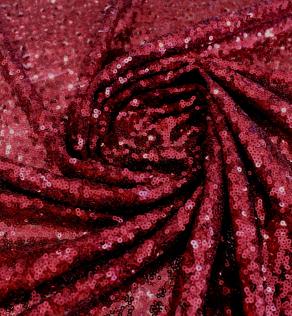 Сетка вышивка пайетками, цвет бордо | Textile Plaza