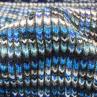 Трикотаж в'язка Італія яскраві синьо-сірі смуги | Textile Plaza