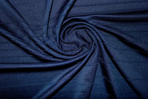 Трикотаж жаккард полосы, цвет темно-синий | Textile Plaza
