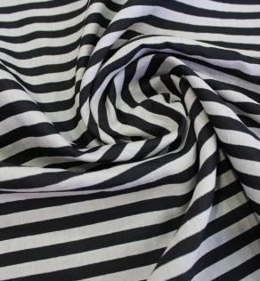 Льон котон Moschino принт чорно-білі смуги | Textile Plaza