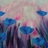 Шовк Італія блакитні квіти купон (залишок 160см, ) | Textile Plaza