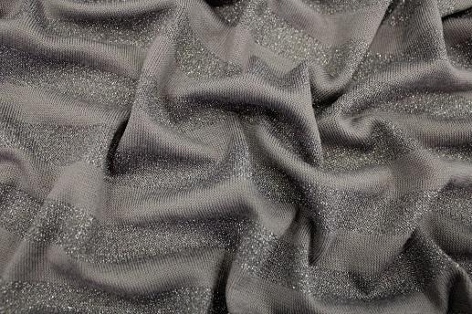Трикотаж люрекс полоска, цвет серый | Textile Plaza