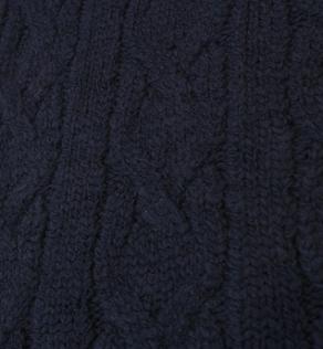 Трикотаж в'язка Італія велика косичка темно-синій | Textile Plaza