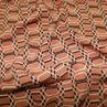 Штапель стрейч принт багатокутник на коричневому | Textile Plaza