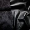Шкіра однотонна на замші, колір чорний | Textile Plaza